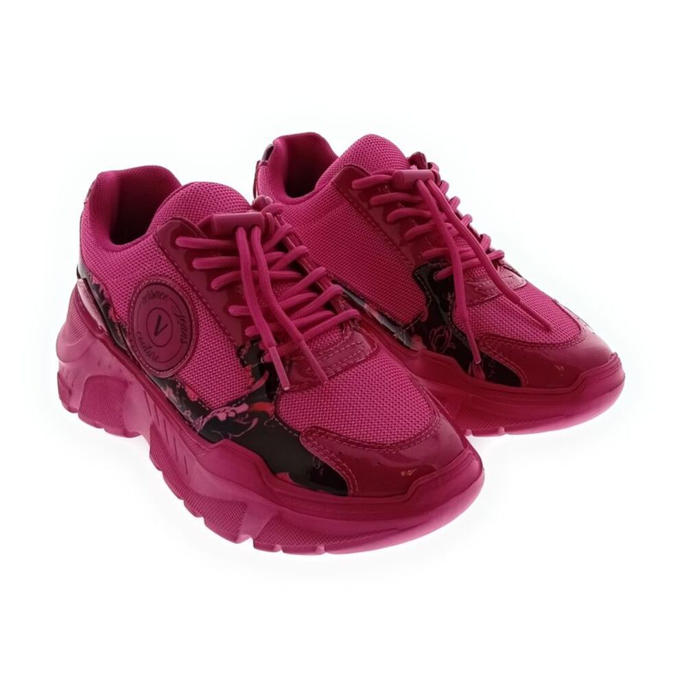 Versace Jeans Couture Women's Fuchsia Chunky Lace-Up Sneakers
